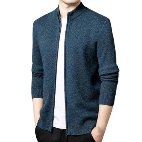 Veste décontractée épaisse pour homme Kelsiop cardigan tricoté col montant zippé