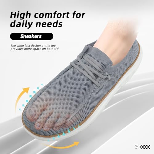 Image of Mens Boat Loafers Slip-on Casual Mesh Walking Shoes Business Oxfords Sneakers Work Lightweight Comfortable Soft Sole