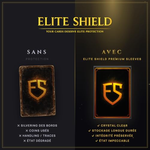 Elite Shield 400 Sleeves Premium 66x91 mm – Protèges-Cartes – Compatible avec carte Pokemon, One Piece, Magic – Souples, Haute Transparence – Cartes à Collectionner, TCG – vue 6