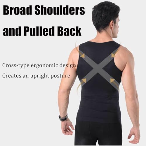 Selure Shaping Tank Men, High Elastic Men Shapewear Body Shaper Vest Compression Tank Top4