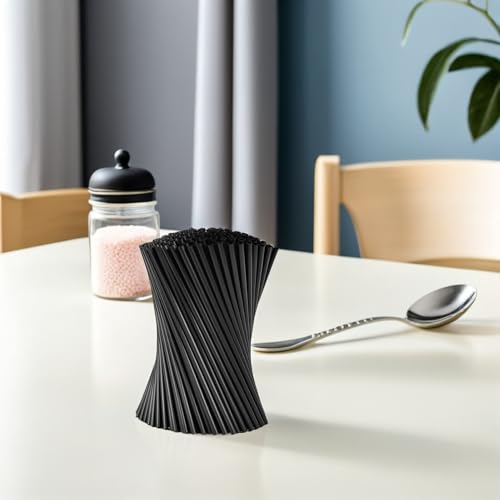 Pitillos plásticos negros 21 cm 500-pack STOBAZA miniatura 6