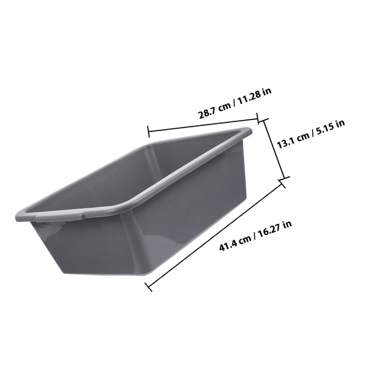 NUOBESTY Rechteckige Buswanne aus Pp Kunststoff 41,4 X 28,7 X 13,1cm Mehrzweck Aufbewahrungsbox für Küchenutensilien Geschirr und Snacks Stapelbar und Leicht zu Reinigen für Gastronomie