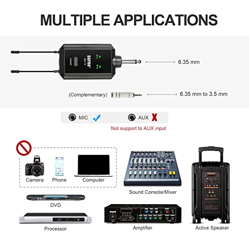 Sgpro Wireless Microphone Multi-Purpose Set With Compact Receiver, Mute. And Battery Indicator For Singing, Dj, Speech, Classroom, Church And Karaoke (Sg-14B | Handheld And Bodypack Set) #TOP5