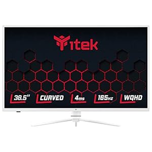 Itek Monitor Gaming GGC, Curvo (3000R), 38.5″, 2560×1440 (WQHD), 16:9, HDR400, VA, 165Hz, 1ms, FreeSync, G-Sync, HDMI, Display Port, Audio, LED RGB, Altura Regulable, Blanco Brillante