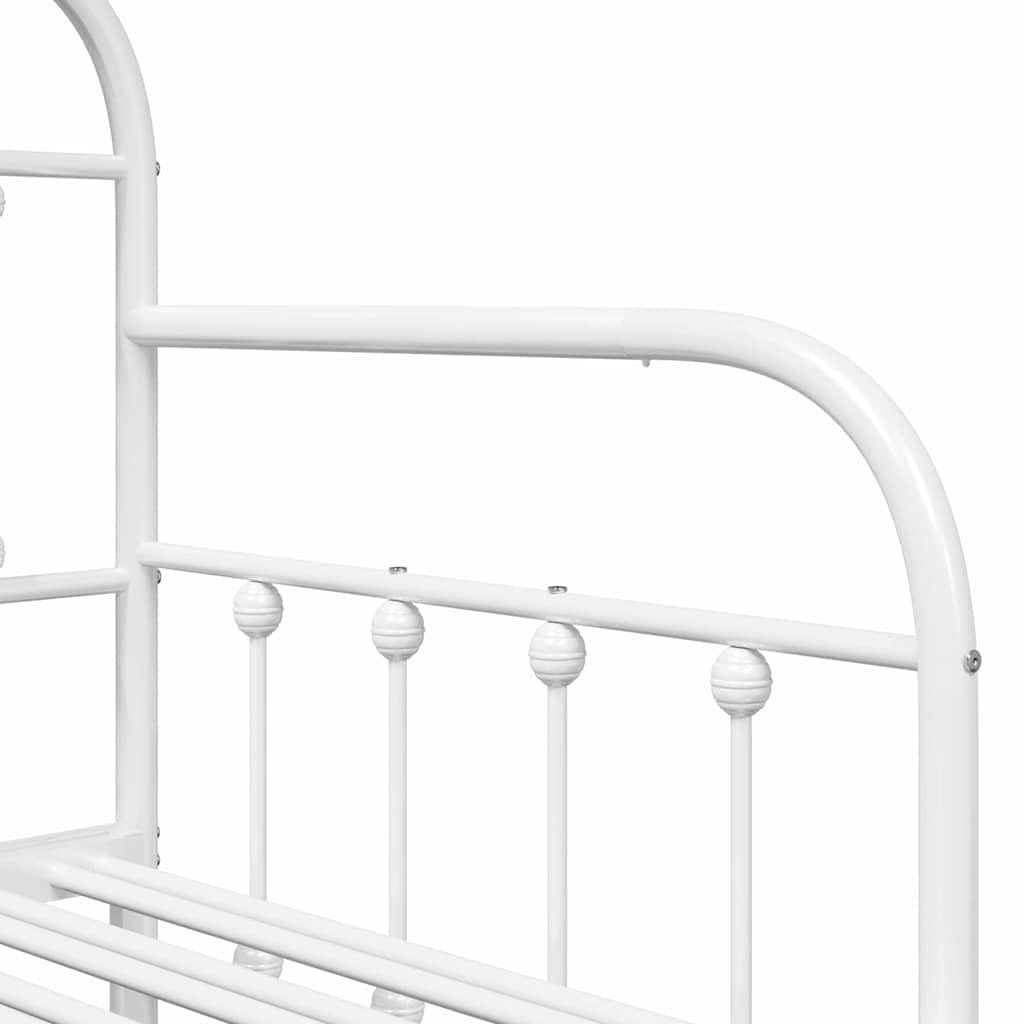 vidaXL Tagesbettrahmen Weiß 80 x 200 cm Pulverbeschichteter Stahl, Moderner, robuster Tagesbett-Rahmen, rechteckiges Metallbett, platzsparende Schlaflösung, wie EIN Sofa