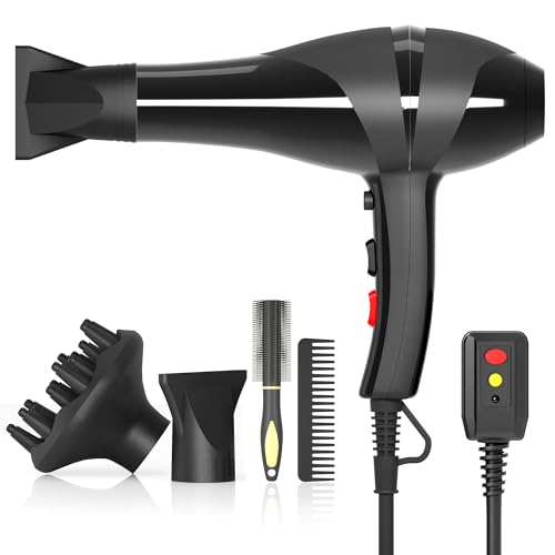 Professional Ionic Hair Dryer with Diffuser for Curly Hair