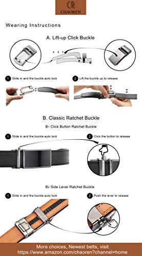 CHAOREN 40mm Ratchet Belt Buckle for 1 3/8 Slide Belt Strap, Click Buckle Adjustable Skeleton Shape4