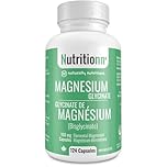 Magnesium Glycinate Supplement - 124 Capsules x 100 mg Elemental Magnesium - Non-Buffered (Pure), Chelated (High-Absorption) Bisglycinate - For Good Health and Sleep - Made in Canada - Nutritionn