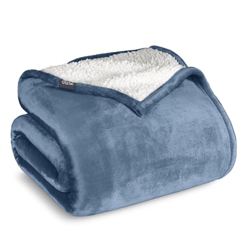 Bare Home Sherpa Fleece Blanket (Twin/Twin XL, Coronet Blue) - image 1
