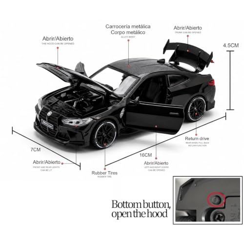 Rahasya Enterprise 1:32 Black M4 Diecast Car - Image 4