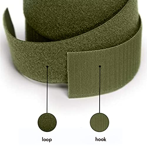 Bande à coudre crochets et boucles robuste coloris olive drab de 2 cm de large