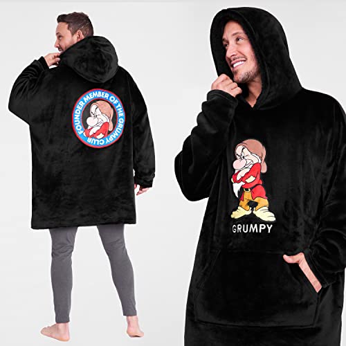 Disney Oversized Wearable Hoodie Blanket for Men Women Adults, Funny Grumpy Sweatshirt Gifts Ideas for Men Black4