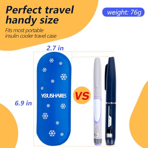 youshares diabetes ice packs for insulated medication travel bag - tsa approved ice packs for insulin cooler travel case mini ice packs suitable for most medication cooler travel case2 packs