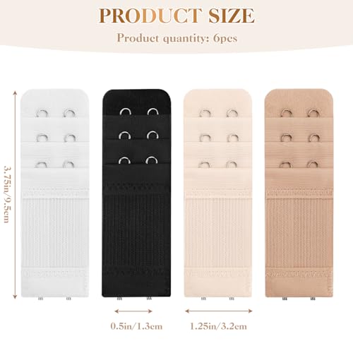 Bra Extender 2 Hook 3 Row - 8 Pcs Women's Comfortable Elastic Bra Strap Extenders, Soft & Adjustable Underwire Band Extender for Plus Size, Maternity & Everyday Wear2
