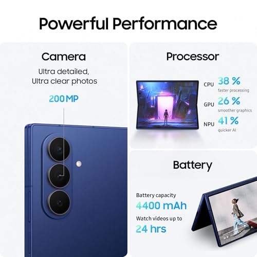 Image of Samsung Galaxy Z Fold7 5G Mobile with Galaxy AI (JetBlack, 12GB RAM, 256GB Storage), Ultra Sleek Design with 200MP Camera, Ultra-Smooth Gaming with Powerful Snapdragon 8 Elite, Google Gemini