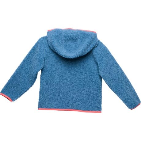 Carhartt Kids Long-Sleeve Fleece Quarter-Snap Sweatshirt, Harbor Blue with pink trim - 2 Toddler2