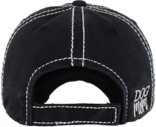 Image of KBETHOS Dog Cat Mom Dad Theme Womens Baseball Cap Distressed Vintage Unconstructed Embroidered Patch Hat