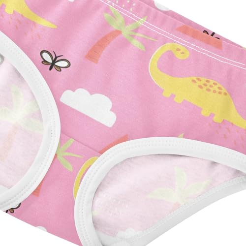 Cute Pink Yellow Cartoon Dinosaurs Panties for Girl Girls Underwear Toddlers Cotton Personalized Undies Kids Briefs 2t4