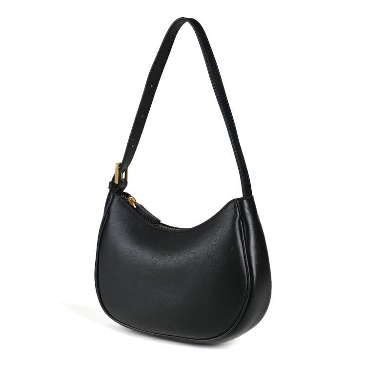 Genuine Leather Shoulder Bag for Women Mini Clutch Purse Tote Handbag with Zipper Closure Small Crossbody Bag