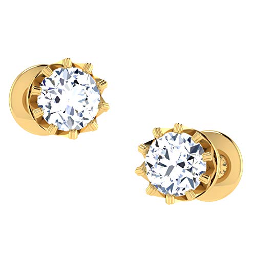 Image of DISHIS 18KT Yellow Gold Stud Earrings for Girls and Women