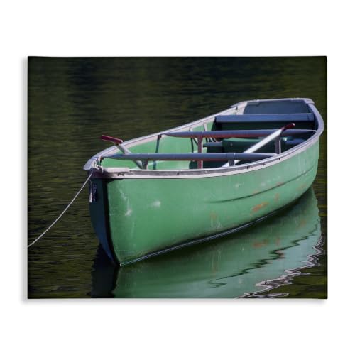 Stupell Industries 'Green Rowboat Canoe Floating Lake Dock'| Canvas Art
