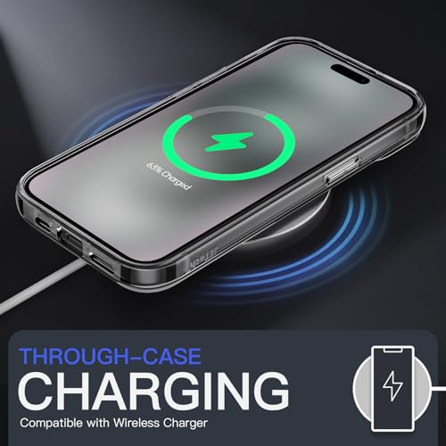 Image of JETech Case for iPhone 15 6.1-Inch, Non-Yellowing Phone Bumper Cover, Anti-Scratch Clear Back (Black)