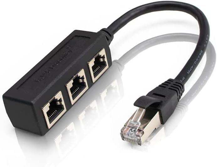 RJ45 LAN Ethernet Network Distributor Splitter 1 Male to 3 Female Socket Port Adapter Cable Extender Cable Compatible with Cat5 Cat5e Cat6 Cat7-image-37