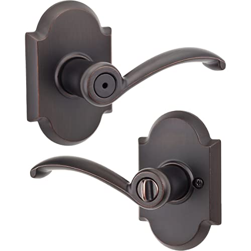 Kwikset Austin Series Privacy Door Lever Set including Turn Button for BedroomRGP1017426 730AUL, Venetian Bronze - Image 3