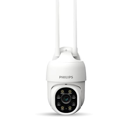 PHILIPS Smart 360 degree WiFi Outdoor Security Camera HSP3800 | 2MP Full HD | Pan, Tilt & Zoom | Colour Night Vision | 2 Way Talk | Motion & Sound Detect | Weather Proof IP65 | 2 Year Warranty