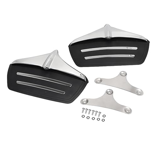 Image of Metal Rear Wheel Mud Flaps Fender Guards Accents Trim for Harley Tri-Glide Ultra Classics FLHTCUTG 2011-2023 and FLHXXX Street Glide Trikes 2011, #02 Chrome+Black