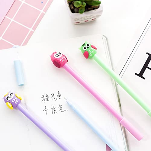 Juego 8 bolígrafos de tinta gel con diseño búho 0.5 mm miniatura 4