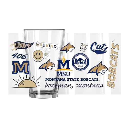 Image of Logo Brands NCAA 16 oz Pint Glass - Durable Glass With Bold Team Color- Chip-Resistant Rim Drinkware For Fans, Tailgates, Home Bars & Everyday Use