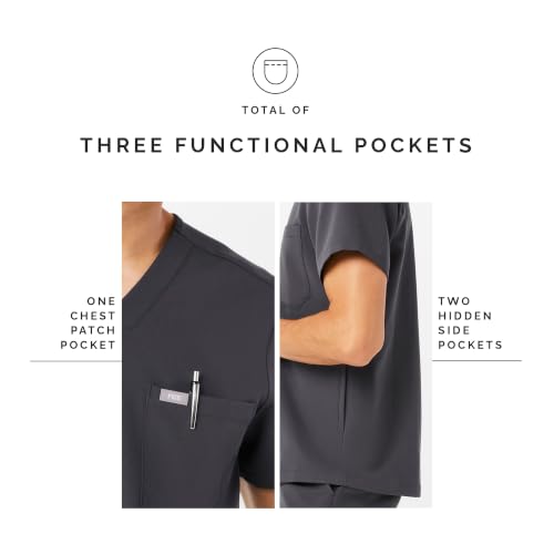 Image of FIGS Chisec Scrub Top for Men | 3 Pockets, Tailored Fit, Squared V-Neck, 4-Way Stretch, Moisture-Wicking