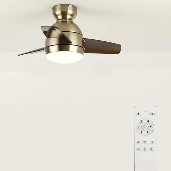 LIOONS draagbare plafondventilator Kleine Moderne Plafondventilatoren Licht Brons Opknoping Ventilator Lamp Verstelbare Kleurtemperatuur Ventilator Plafondlamp Thuis Woonkamer Ventilator Licht energiebesparend photo 2