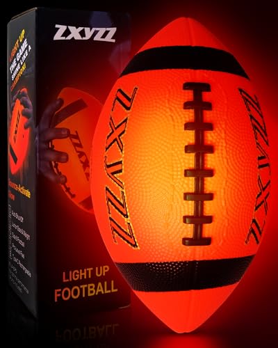 Zxyzz Rechargeable Glow in The Dark Football Birthday Gifts for 6 7 8 9 10 11 12 13 14 15 Year Old Boys, NO 6 Light Up Football Perfect for Teen Outdoor Sports Ideas, Kids Boys Toy Stuff Ages 6-15