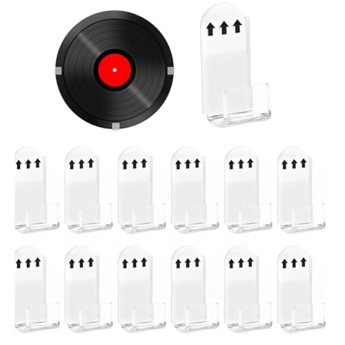 ZUWIJEQ 12 Pcs Estantes de Pared Flotantes, Soporte para Vinilos, Expositor de Discos, Estantería CD para Sala de Juegos y Estudio