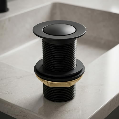 Image of InArt Waste Coupling for Wash Basin /Pure SS 5 inch Drain Out let System Full Thread Half-Cap Pop up Coupling for Wash Basin Accessories (Matt Black - Pack of 1)