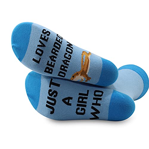 G2TUP 2 Pairs Bearded Dragon Lover Gift Lizard Socks - Just A Girl Who Loves Bearded Dragons