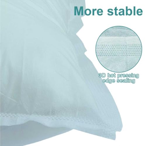 Image of Disposable Pillow Case Covers(Pack of 100),Bulk Pillow Cases for Medical Hospital Travel,Paper Pillow Cases Disposable 21 inch Width x 30 inchLength (Blue)