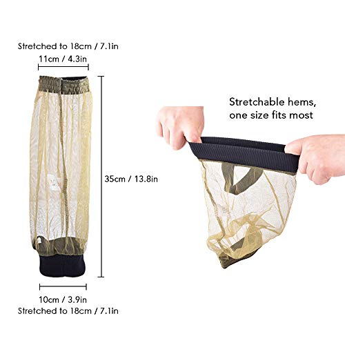Festnight Anti-mosquiteiro malha polainas polainas mangas bug capas para acampamento ao ar livre cam