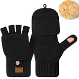 Large application: Les gants tricotés à demi-doigts conviennent à diverses activités intérieures et extérieures, telles que le travail, les études, la course, le cyclisme, etc. Gardez vos mains au chaud. C'est aussi un cadeau pratique pour la famille et les amis