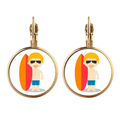 Boucles d'oreilles pendantes à clip Surfing Australia dorées sans piercing