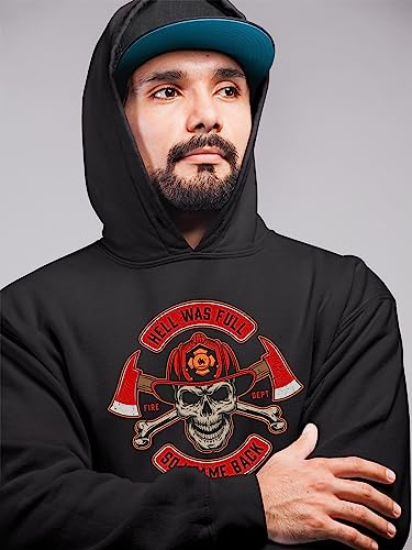 Sweat à capuche pompier homme confortable taille M noir - 2