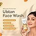 Mamaearth Ubtan De Tan Face Wash | Helps Reduce Tanning & Sun Damage | Gently Cleanses Dirt & Excess Oil | Enriched with Turmeric & Saffron | 3.38 Fl Oz (100ml)