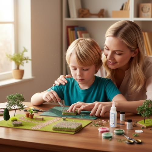 Image of Zibuyu Artificial Grass, Wildflower Diorama Grass Patch, 58x85x16mm