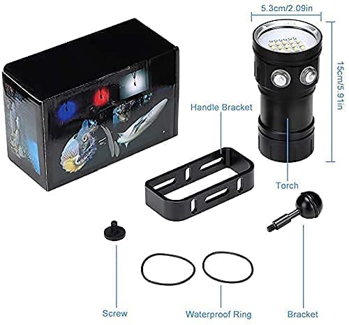 Zaklamp Duiken, 18000 Lumen IPX8 Waterdichte Duiklamp Scuba Duikverlichting 500M 7 Modi 120 Graden Brede Stralingshoek Onderwater LED Zaklamp voor Buiten Onder Water Sporten - Image 6
