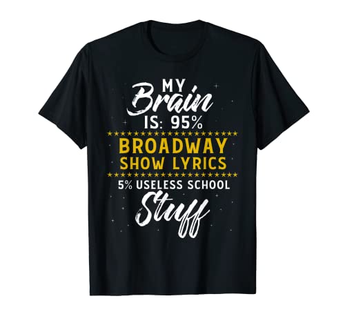 My brain is 95% camiseta de broadway teatro de actuación divertido camiseta