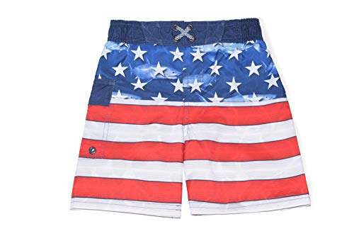 ZeroXposur Baby Boys Swim Trunks UPF 50+ Bathing Suit Quick Dry Toddler Swimwear Shorts Sharks & Stripe 18M