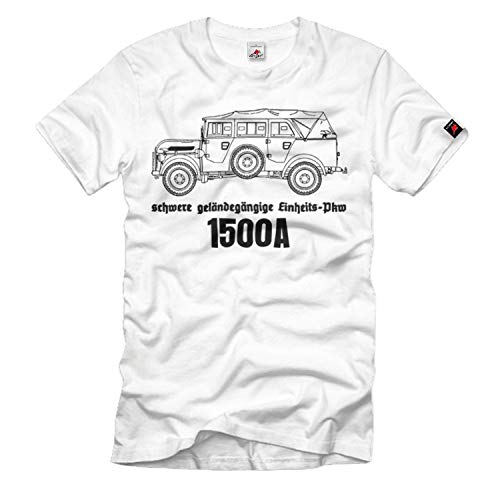 T-shirt blanc Steyr 1500A grand confort pour rassemblement de voitures militaires