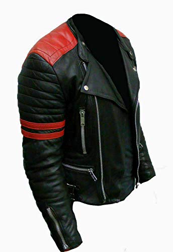 Image of Men's Motorcycle Vintage Cafe Racer Style Biker Quilted Leather Jackets
